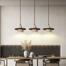 Minimalist yellow stone and wood led pendant light for bedroom