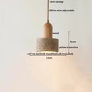 Minimalist yellow stone and wood led pendant light for bedroom