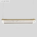 Minimalistic acrylic folding island light gold dining room pendant