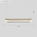 Minimalistic acrylic folding island light gold dining room pendant