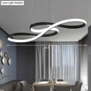 Minimalistic led infinity pendant light black & white dining room
