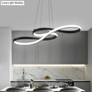 Minimalistic led infinity pendant light black & white dining room