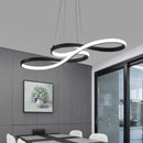 Minimalistic led infinity pendant light black & white dining room