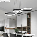 Minimalistic led infinity pendant light black & white dining room