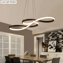 Minimalistic led infinity pendant light black & white dining room