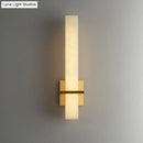 Minimalistic marble wall sconce amber glass bedroom light 110v-120v