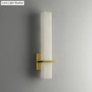 Minimalistic marble wall sconce amber glass bedroom light 110v-120v