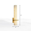 Minimalistic marble wall sconce amber glass bedroom light 110v-120v