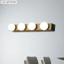 Minimalistic white 4 light vanity lighting fixture – bathroom open bulb