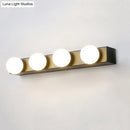 Minimalistic white 4 light vanity lighting fixture – bathroom open bulb