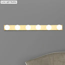 Minimalistic white 4 light vanity lighting fixture – bathroom open bulb