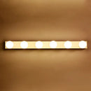 Minimalistic white 4 light vanity lighting fixture – bathroom open bulb