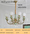 Mint and gold cream style led chandelier dining room light