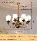 Mint and gold cream style led chandelier dining room light