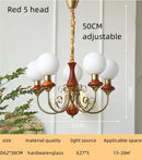 Mint and gold cream style led chandelier dining room light