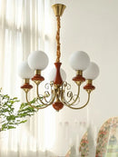 Mint and gold cream style led chandelier dining room light