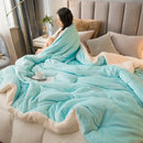Mint & cream flannel duvet cover bedroom fleece blanket