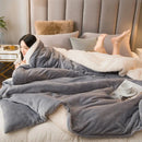 Mint & cream flannel duvet cover bedroom fleece blanket