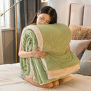 Mint & cream flannel duvet cover bedroom fleece blanket