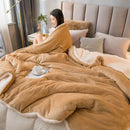 Mint & cream flannel duvet cover bedroom fleece blanket