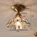 Mint green blue flower glass ceiling light bedroom flush mount