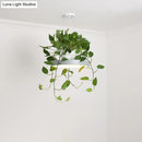 DecorBites™ Brooklyn - Round Macaron Round Hanging Light Acrylic LED Pendant Lighting Fixture in Black/Grey/White with Top Plant Pot