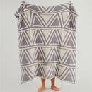 Mint green & cream knitted jacquard blanket bedroom throw