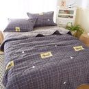 Mint green daisy print quilt set bedroom diamond quilted bedding