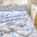 DecorBites™ Cool Feeling Silky Summer Comforter & Latex Fitted Sheet Set