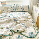 DecorBites™ Cool Feeling Silky Summer Comforter & Latex Fitted Sheet Set