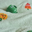 Mint green embroidered matte ant velvet duvet set bedroom blanket