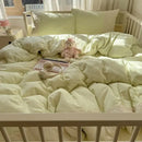 Mint green french lace washed cotton bedding sets bedroom