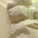 Mint green french lace washed cotton bedding sets bedroom