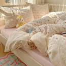 Mint green french lace washed cotton bedding sets bedroom