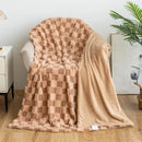 Mint green geometric jacquard flannel sofa cover living room blanket