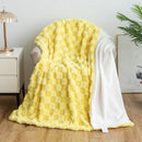 Mint green geometric jacquard flannel sofa cover living room blanket