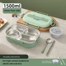 Mint green insulated bento lunch box with cutlery kitchen set