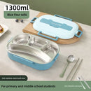 Mint green insulated bento lunch box with cutlery kitchen set