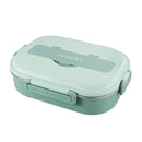 Mint green insulated bento lunch box with cutlery kitchen set