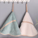Mint green & off-white coral velvet hand towel set for bathroom