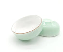 Mint green & white celadon tea cup set dining room gold rim porcelain