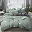 Mint green & white ginkgo leaf cartoon print bedding set bedroom