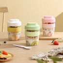 Mint green & yellow breakfast cup kitchen food container