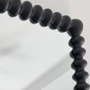 Black Beaded Carved Wood Wall Mirror