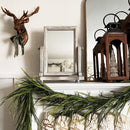 Distressed White Adjustable Wood Vanity Mirror