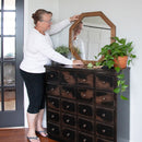 Octagon Wood Frame Mirror
