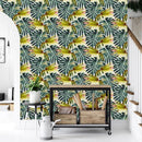 Fashionable Exotic Leaves Wallpaper
