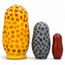 Set of 3 Owls Wooden Nesting Figurines 4.25 Inches