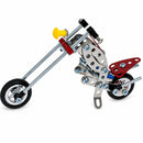Metal Motorcycle Model Kit Buildable Chopper Toy with Bolts & Tools DIY  (105 Pieces) 7.5 Inches