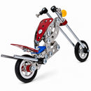 Metal Motorcycle Model Kit Buildable Chopper Toy with Bolts & Tools DIY  (105 Pieces) 7.5 Inches